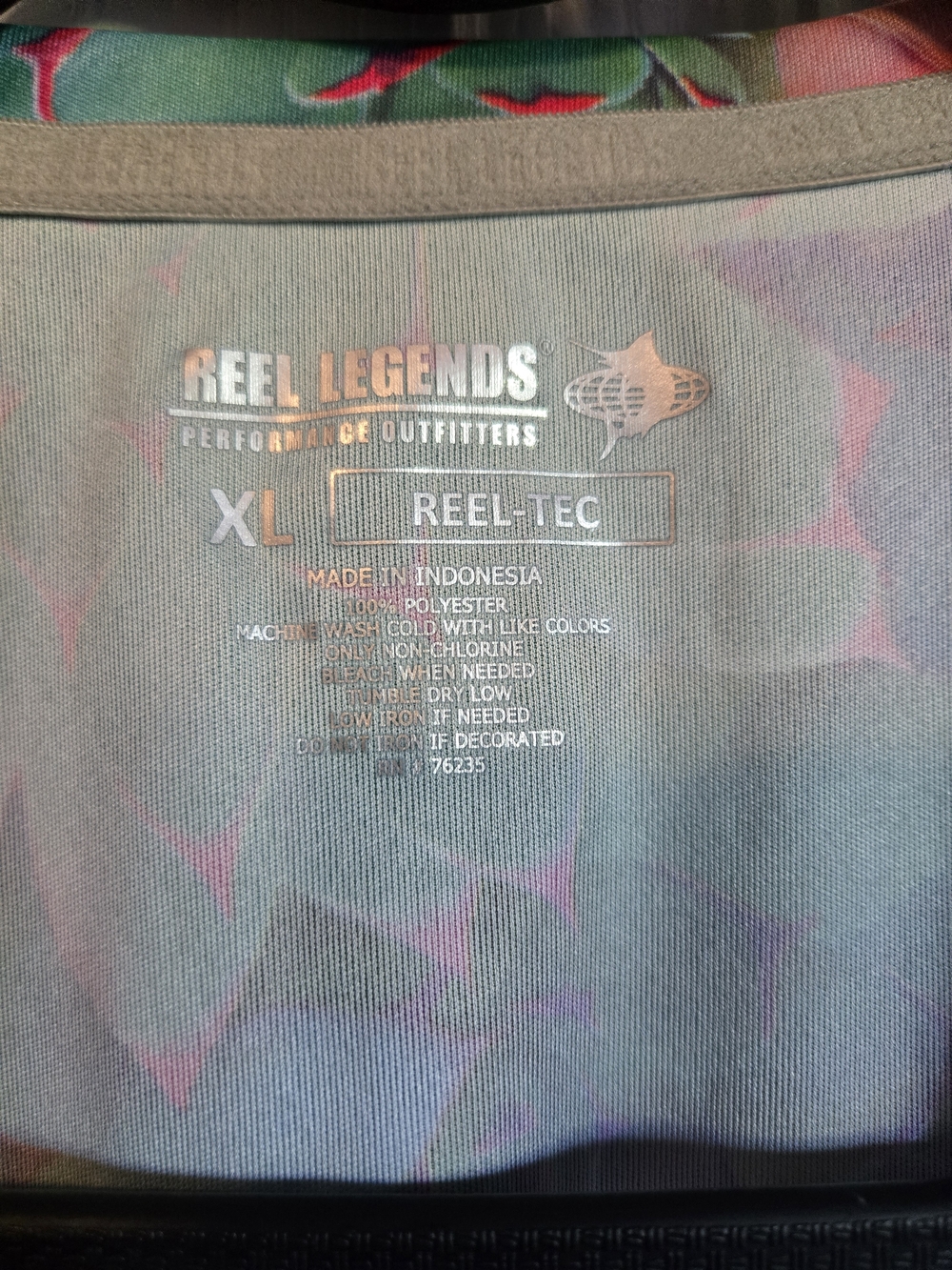 Reel Legends Teal Multi Long Sleeve V-Neck Succulent Print Top - Picture 2 of 4